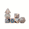 7pcs Creative Hollow Double Line Pattern Metal Dice Set - Perfect for Dungeons & Dragons, RPG, MTG, and Casino Games!