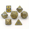 7pcs Creative Hollow Double Line Pattern Metal Dice Set - Perfect for Dungeons & Dragons, RPG, MTG, and Casino Games!