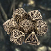 7pcs Premium Metal Yellow Skull Polyhedral Dice Set - High-Quality, Durable, and Accurate for Role-Playing Games, Board Games, and Fantasy Adventures - Perfect for Gamers and Collectors