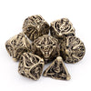 7pcs Premium Metal Yellow Skull Polyhedral Dice Set - High-Quality, Durable, and Accurate for Role-Playing Games, Board Games, and Fantasy Adventures - Perfect for Gamers and Collectors