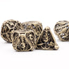 7pcs Premium Metal Yellow Skull Polyhedral Dice Set - High-Quality, Durable, and Accurate for Role-Playing Games, Board Games, and Fantasy Adventures - Perfect for Gamers and Collectors