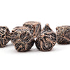 7pcs Coppery Skull Metal Dice Set - Crafted with Premium Metal, Unique Hollow Polyhedral Design, and Exquisite Details - Ideal for Immersive Role-Playing, RPG, Board Games, and Card Games