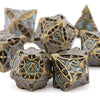 7pcs Vibrant Copper Blue Polyhedral Dice Set - Durable & Exquisite for RPG & Board Games, Ideal for Pathfinder and Unforgettable Birthday Parties