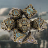 7pcs Vibrant Copper Blue Polyhedral Dice Set - Durable & Exquisite for RPG & Board Games, Ideal for Pathfinder and Unforgettable Birthday Parties
