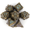 7pcs Vibrant Copper Blue Polyhedral Dice Set - Durable & Exquisite for RPG & Board Games, Ideal for Pathfinder and Unforgettable Birthday Parties
