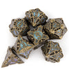7pcs Vibrant Copper Blue Polyhedral Dice Set - Durable & Exquisite for RPG & Board Games, Ideal for Pathfinder and Unforgettable Birthday Parties