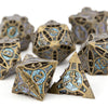7pcs Vibrant Copper Blue Polyhedral Dice Set - Durable & Exquisite for RPG & Board Games, Ideal for Pathfinder and Unforgettable Birthday Parties