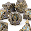 7pcs Vibrant Copper Blue Polyhedral Dice Set - Durable & Exquisite for RPG & Board Games, Ideal for Pathfinder and Unforgettable Birthday Parties