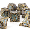7pcs Vibrant Copper Blue Polyhedral Dice Set - Durable & Exquisite for RPG & Board Games, Ideal for Pathfinder and Unforgettable Birthday Parties