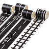 1.89inch*196.85inch Creative Transportation Railway Road And Paper Tape DIY Scrapbook Sticker Labels Craft Masking Tape Car Games