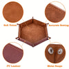4pcs PU Leather Foldable Dice Tray Set Hexagon Dice Rolling Tray For Dice Games Like RPG, DND And Other Desktop Games (Red, Black, Blue And Purple) Halloween Christmas Gift