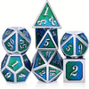 7-Piece Metal Dice Set - Premium Quality & Unique Design for RPG Board Games - Dazzling Blue-Purple Mix, Unmatched Craftsmanship, Perfect for Fantasy Adventures
