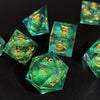 Multicolored Resin Quicksand Cthulhu Dice Set - Smooth Rolling for Dungeons & Dragons TRPG Games - Perfect Festive Gift for Gamers - Christmas, Halloween, Thanksgiving Edition
