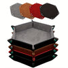 4pcs PU Leather Foldable Dice Tray Set Hexagon Dice Rolling Tray For Dice Games Like RPG, DND And Other Desktop Games (Red, Black, Blue And Purple) Halloween Christmas Gift