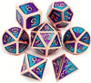 7-Piece Metal Dice Set - Premium Quality & Unique Design for RPG Board Games - Dazzling Blue-Purple Mix, Unmatched Craftsmanship, Perfect for Fantasy Adventures