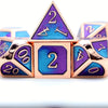7-Piece Metal Dice Set - Premium Quality & Unique Design for RPG Board Games - Dazzling Blue-Purple Mix, Unmatched Craftsmanship, Perfect for Fantasy Adventures