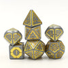 7pcs Creative Hollow Double Line Pattern Metal Dice Set - Perfect for Dungeons & Dragons, RPG, MTG, and Casino Games!