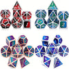 7-Piece Metal Dice Set - Premium Quality & Unique Design for RPG Board Games - Dazzling Blue-Purple Mix, Unmatched Craftsmanship, Perfect for Fantasy Adventures