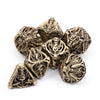 7pcs Premium Metal Yellow Skull Polyhedral Dice Set - High-Quality, Durable, and Accurate for Role-Playing Games, Board Games, and Fantasy Adventures - Perfect for Gamers and Collectors