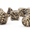 7pcs Premium Metal Yellow Skull Polyhedral Dice Set - High-Quality, Durable, and Accurate for Role-Playing Games, Board Games, and Fantasy Adventures - Perfect for Gamers and Collectors