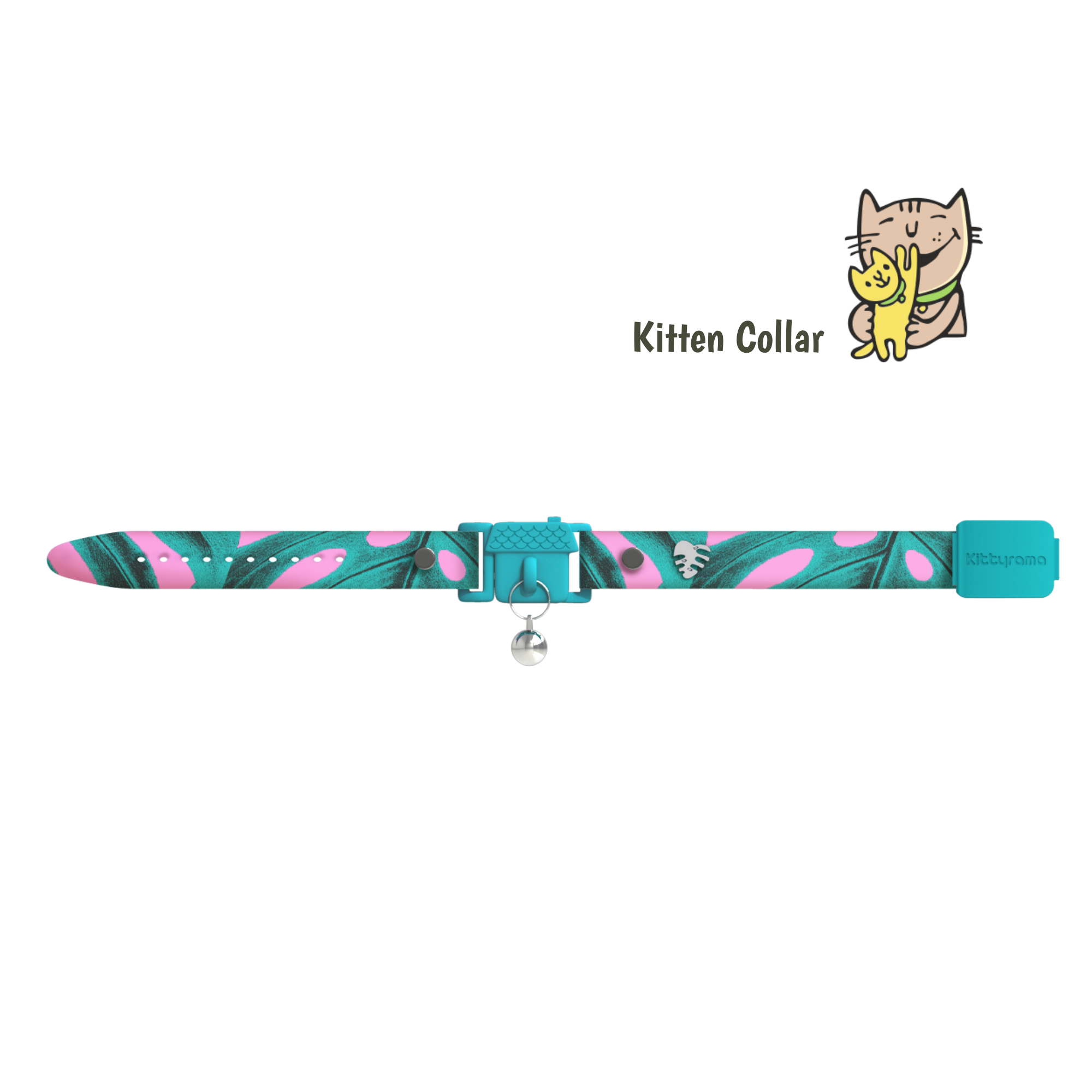KITTYRAMA KITTEN BOTANICALS MONSTERA COLLAR - Quick Release, Breakaway, Hypoallergenic | Shop Brit | UK Pet Shop | Cat Supplies