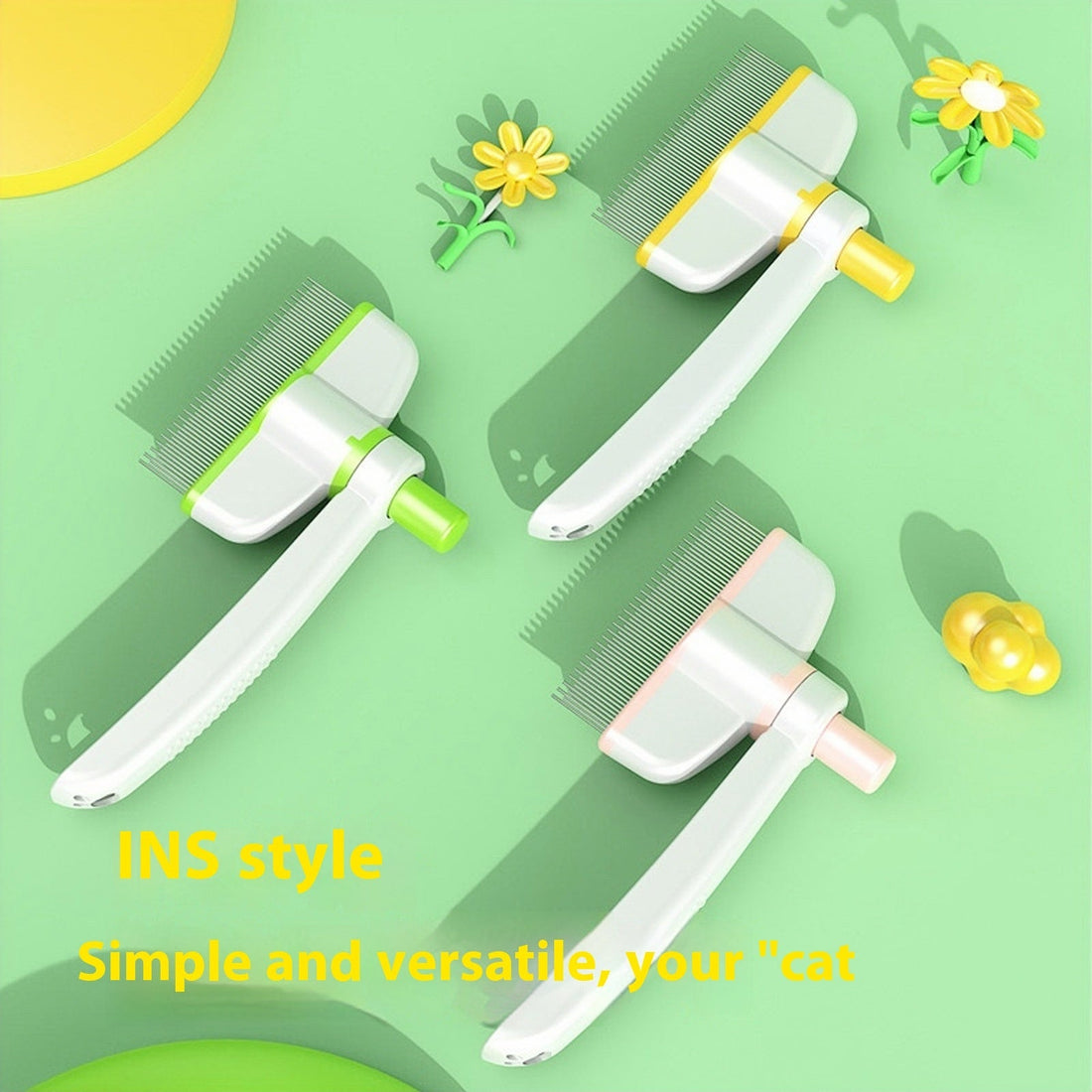 Cat Comb Tie Removal Floating Hair Magic Long Hair Pet Self-Cleaning Row Dog Cat Comb Grooming Supplies Flea Removal Brush Pets Products