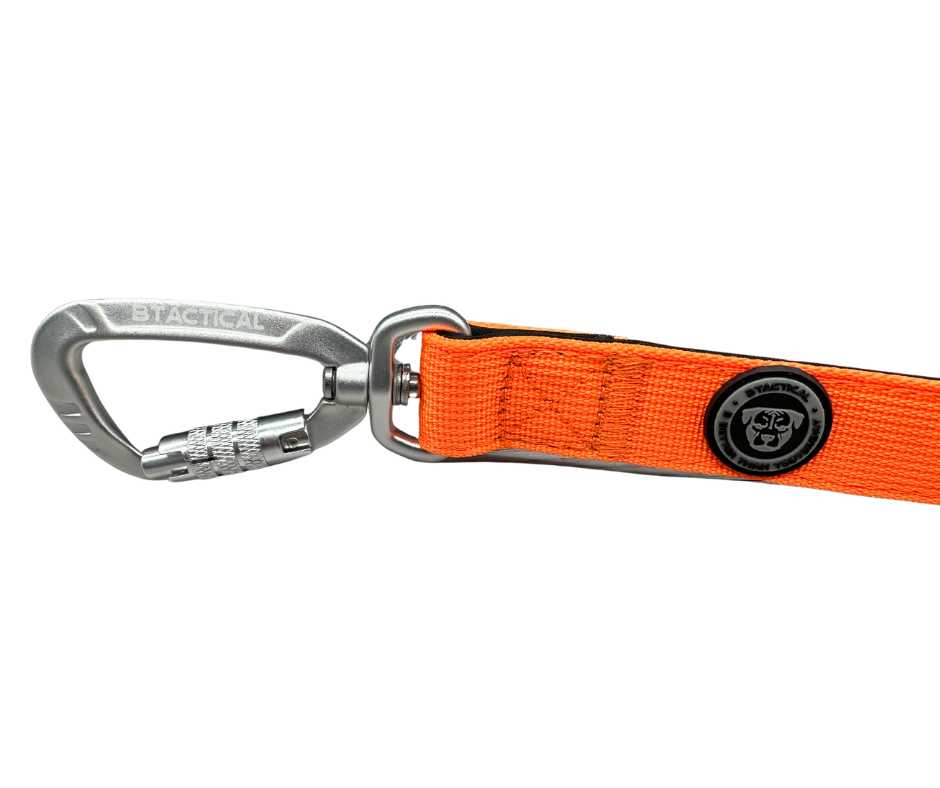 Nylon BTactical™ Carabiner Clip Lead | Citrus Orange