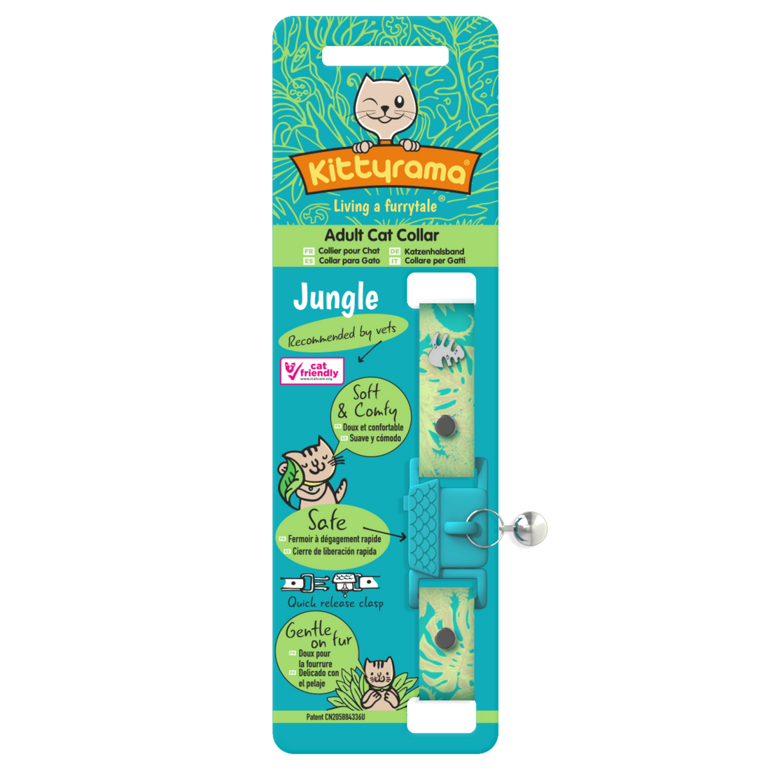 KITTYRAMA BOTANICALS JUNGLE CAT COLLAR - Quick Release, Breakaway, Hypoallergenic | Shop Brit | UK Pet Shop | Cat Supplies