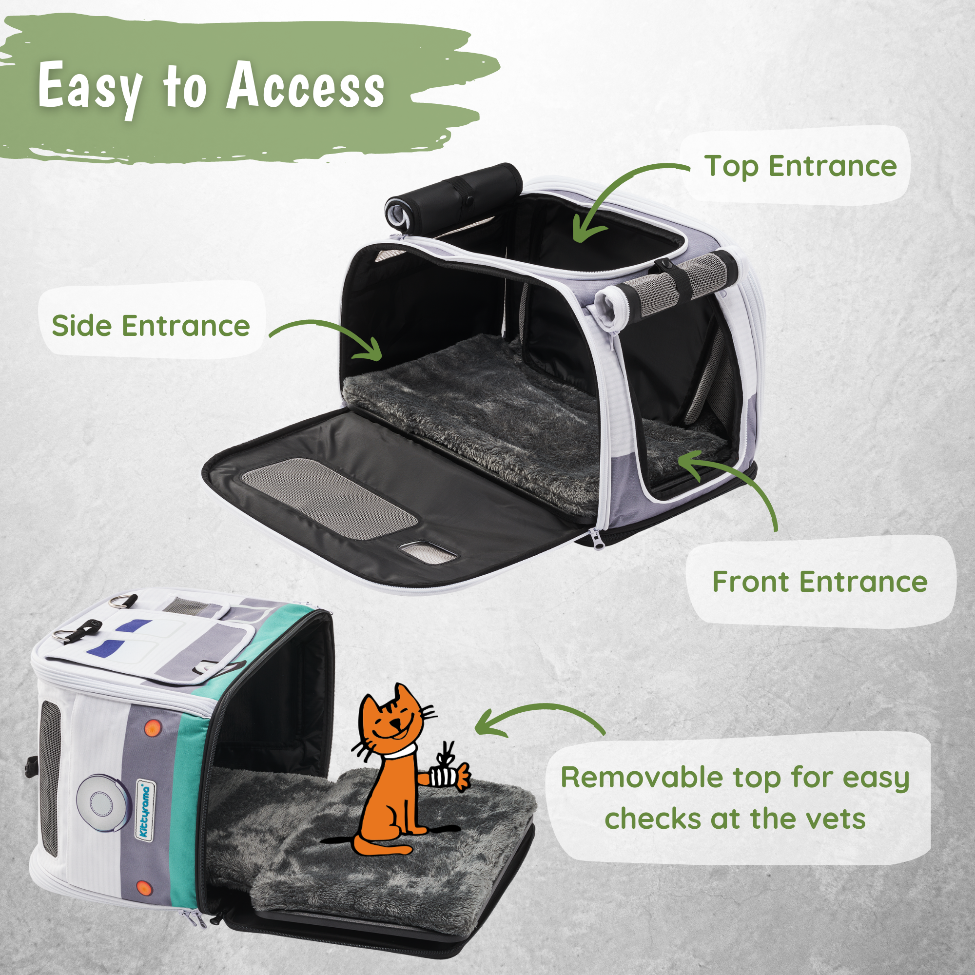 THE SLATE CRUISER - KITTYRAMA CAT CARRIER & HIDEAWAY | Shop Brit | UK Pet Shop | Cat Carrier