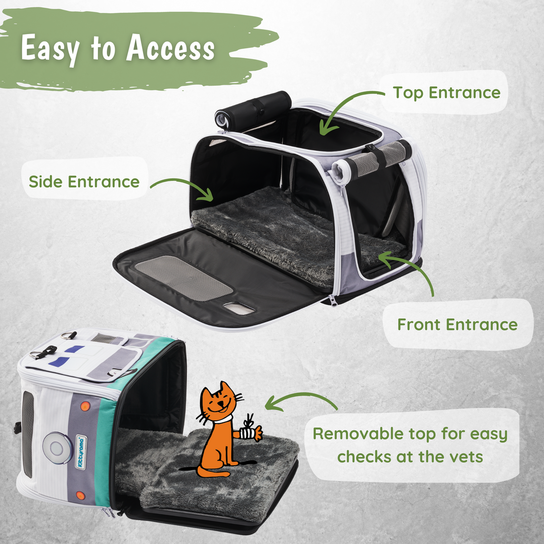 THE SLATE CRUISER - KITTYRAMA CAT CARRIER & HIDEAWAY | Shop Brit | UK Pet Shop | Cat Carrier