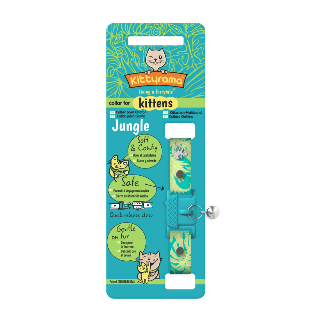 KITTYRAMA KITTEN BOTANICALS JUNGLE COLLAR - Quick Release, Breakaway, Hypoallergenic | Shop Brit | UK Pet Shop | Cat Supplies