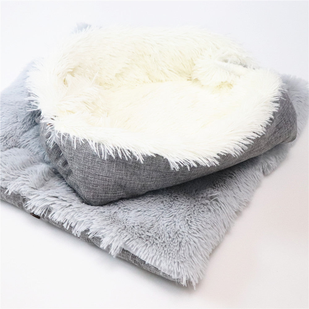2 in 1 Pet Mattress Nest Convertible Pad Plush Mattress
