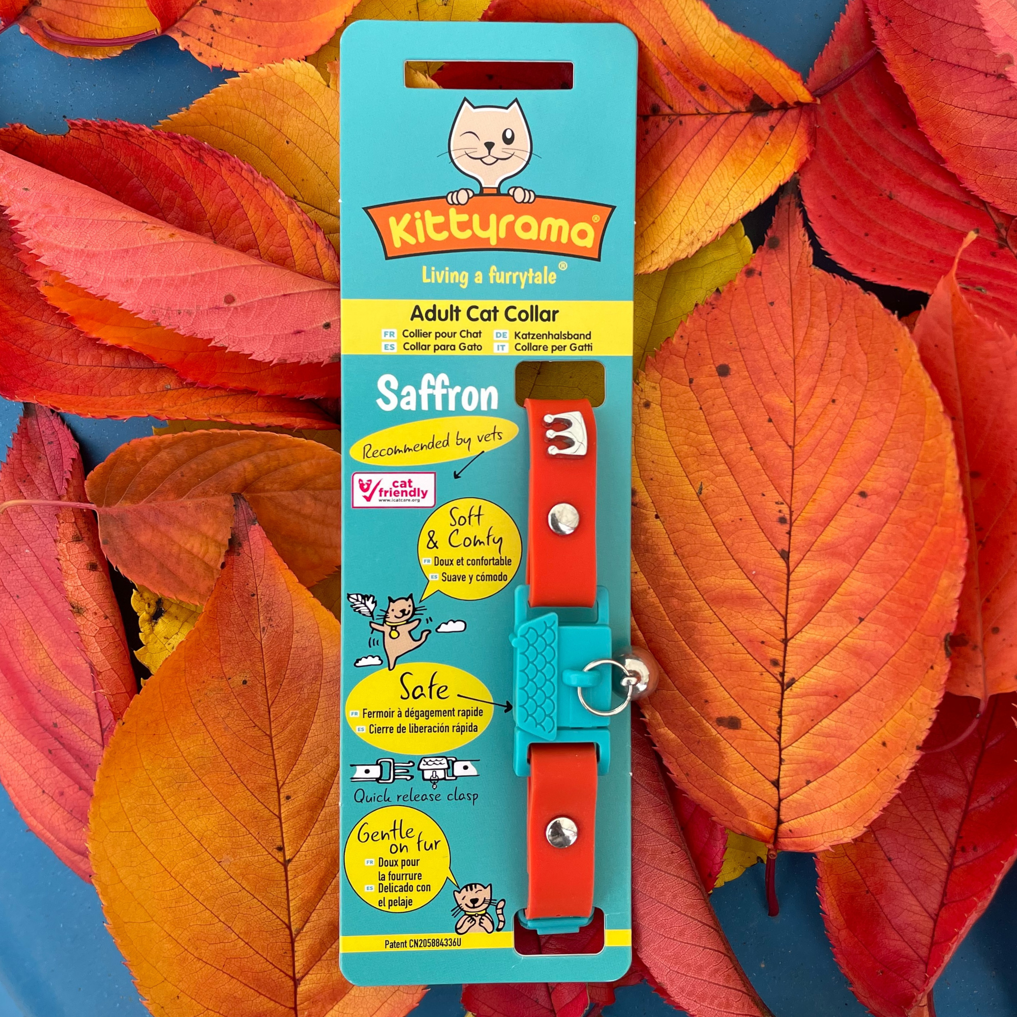 KITTYRAMA SAFFRON CAT COLLAR - Quick Release, Breakaway, Hypoallergenic | Shop Brit | UK Pet Shop | Cat Supplies