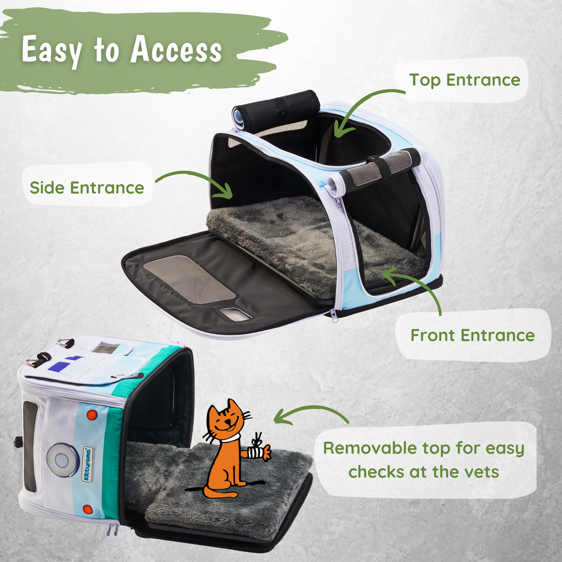 THE BABY BLUE ROAMER - KITTYRAMA CAT CARRIER & HIDEAWAY | Shop Brit | UK Pet Shop | Cat Carrier