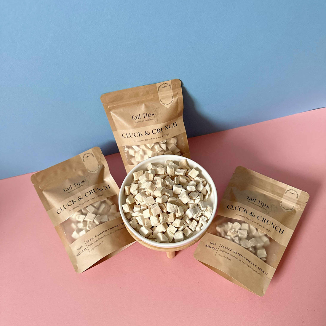 Cluck & Crunch - 100% Freeze-Dried Chicken Treats | Pure & Natural | Tail Tips UK | Shop Brit | UK Pet Shop | 