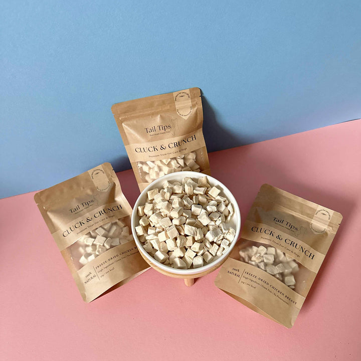 Cluck & Crunch - 100% Freeze-Dried Chicken Treats | Pure & Natural | Tail Tips UK | Shop Brit | UK Pet Shop | 