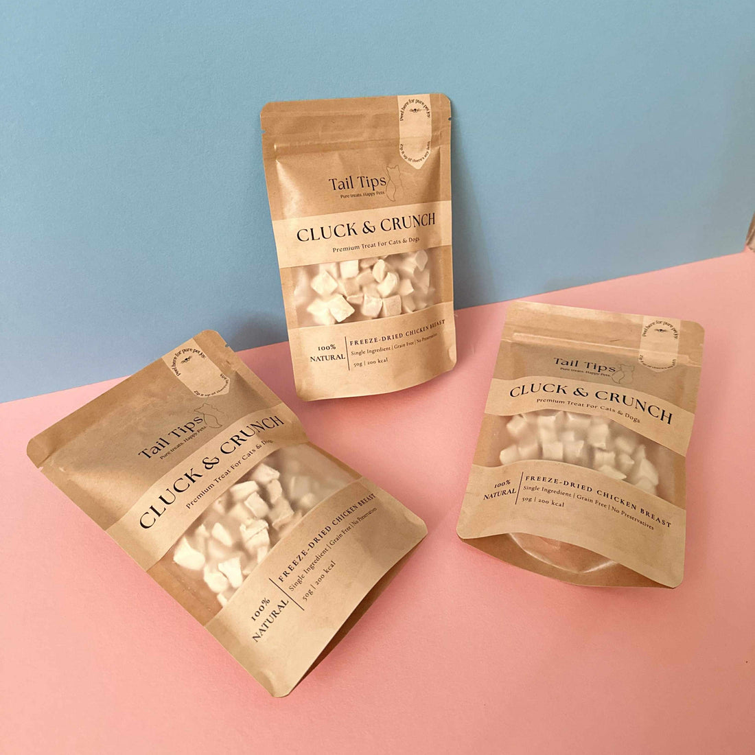 Cluck & Crunch - 100% Freeze-Dried Chicken Treats | Pure & Natural | Tail Tips UK | Shop Brit | UK Pet Shop | 