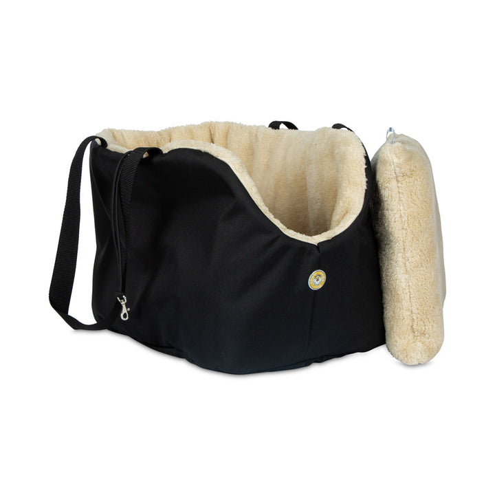 Soho Poms Black & Beige Luxury Rainy Bear Dog Carrier | Shop Brit | UK Pet Shop | Dog Carrier