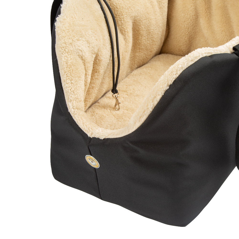Soho Poms Black & Beige Luxury Rainy Bear Dog Carrier | Shop Brit | UK Pet Shop | Dog Carrier