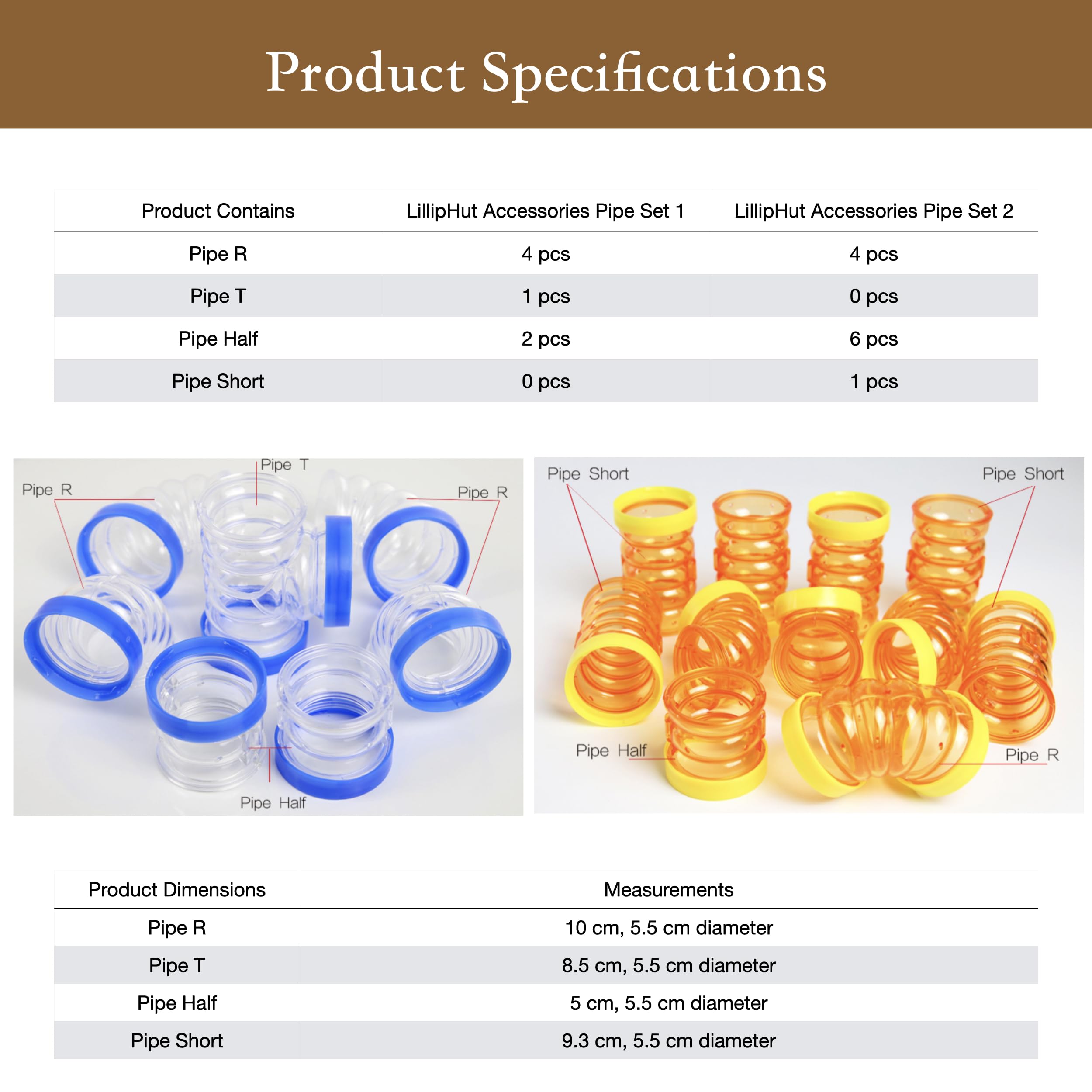 LillipHut Pipe Set | Shop Brit | UK Pet Shop | Small Pet Accessories