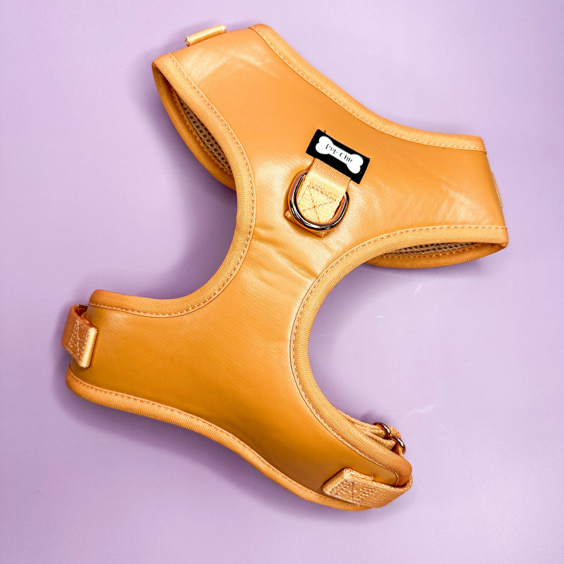 Alfresco Pup faux leather dog harness - camel colour adjustable dog harness | Shop Brit | UK Pet Shop | Pet Products
