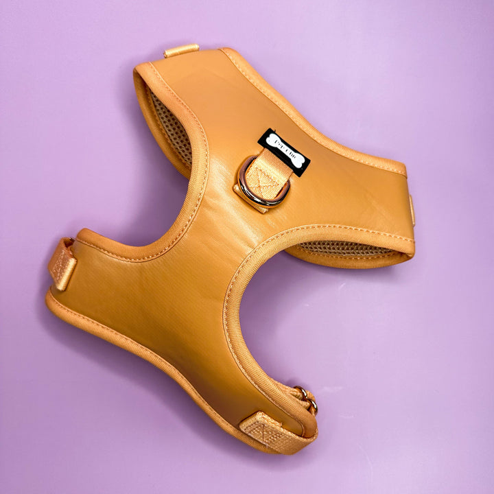 Alfresco Pup faux leather dog harness - camel colour adjustable dog harness | Shop Brit | UK Pet Shop | Pet Products
