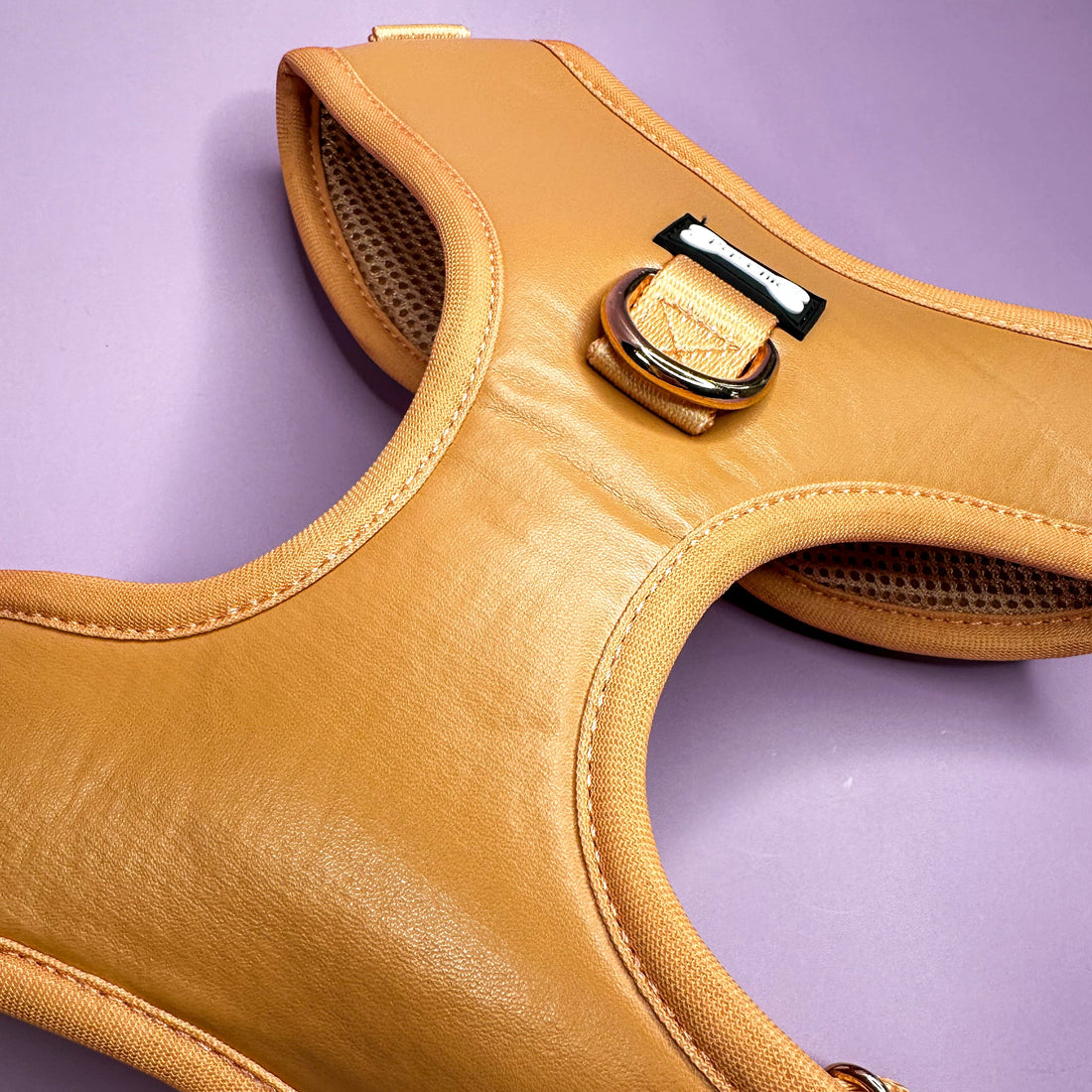 Alfresco Pup faux leather dog harness - camel colour adjustable dog harness | Shop Brit | UK Pet Shop | Pet Products