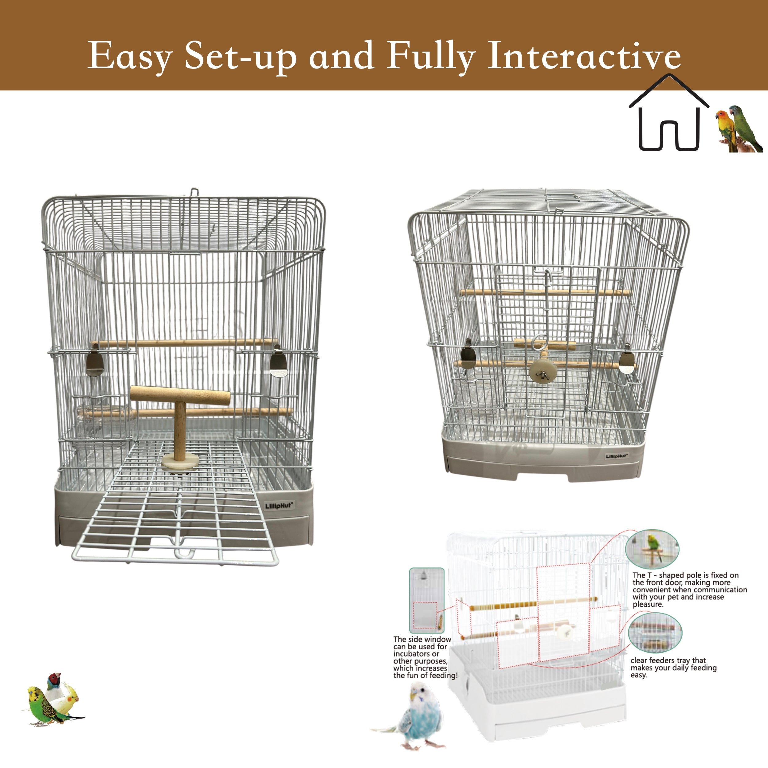 LillipHut Bird Cage 35 | Shop Brit | UK Pet Shop | Bird Homes