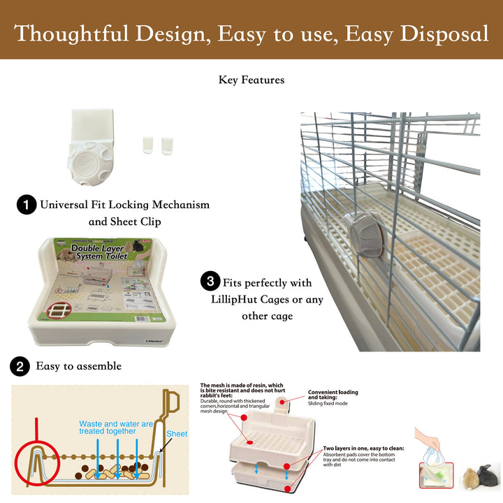 LillipHut Rabbit Toilet White | Shop Brit | UK Pet Shop | Small Pet Accessories