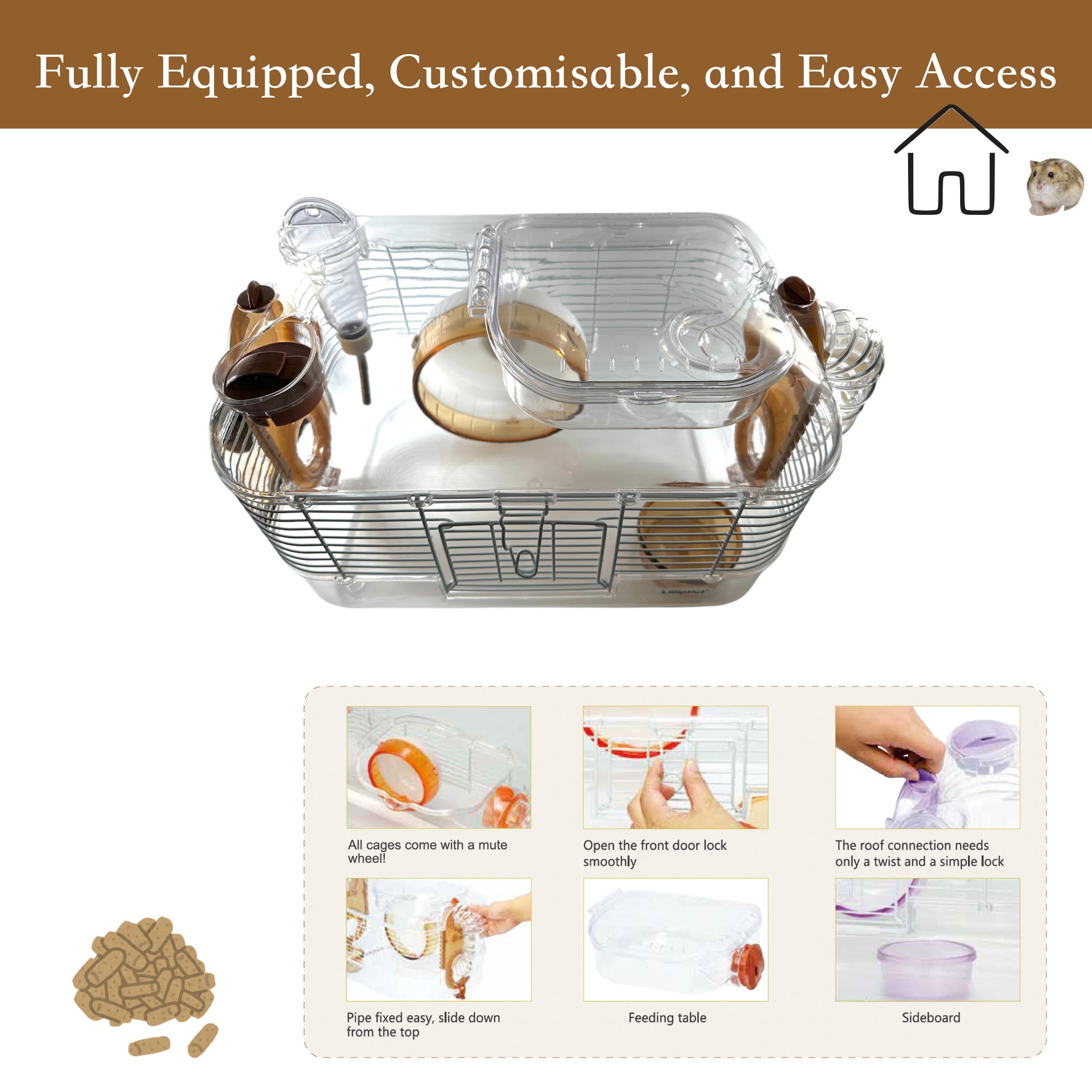 LillipHut Hamster Cage Medium | Shop Brit | UK Pet Shop | Small Pet Homes