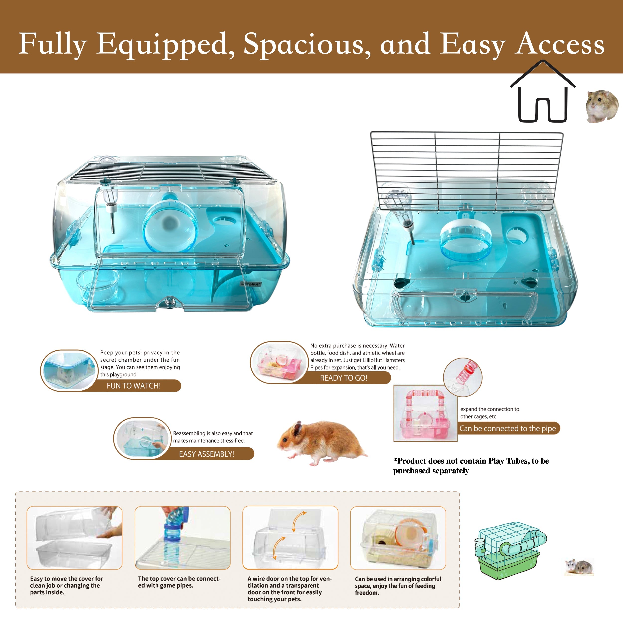 LillipHut Hamster Cage Roomy | Shop Brit | UK Pet Shop | Small Pet Homes