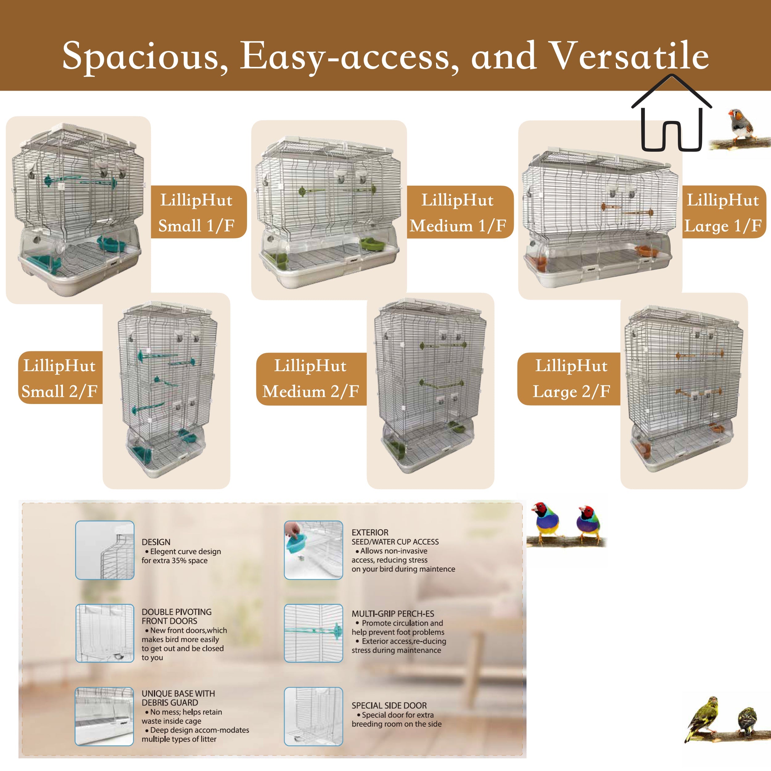 LillipHut Bird Cage Small | Shop Brit | UK Pet Shop | Bird Homes