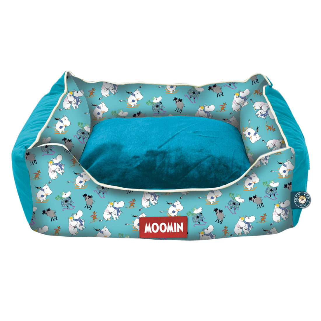 Moomins Blue Ski Holidays Bed by SohoPoms | Shop Brit | UK Pet Shop | Dog Beds