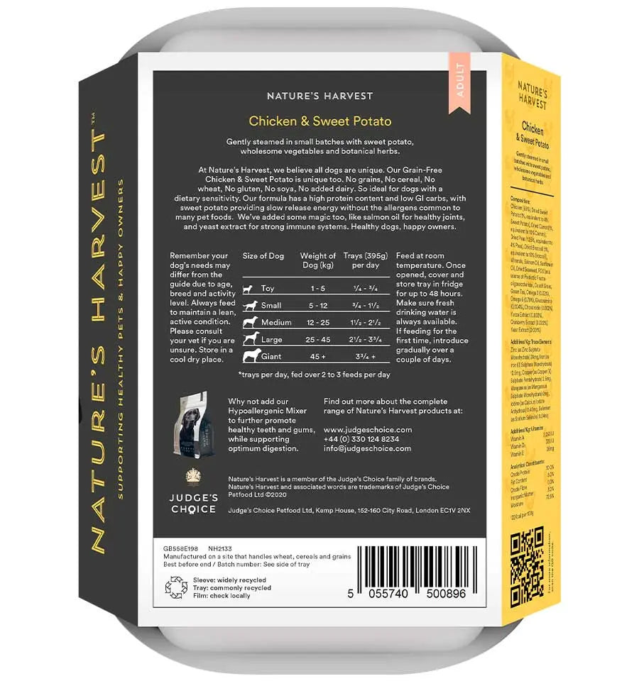 Nature's Harvest Grain Free Adult - Chicken & Sweet Potato | Shop Brit | UK Pet Shop | Wet Dog Food